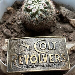 Vintage Colt Revolvers Gold Belt Buckle
